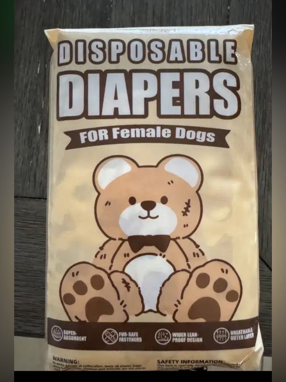 Dono Disposable Pull-Up Female Dog Diapers Beige 360 Degrees Stretchy Waist Med